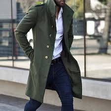 2022 Vintage Men Long Overcoat Autumn