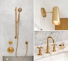 A wide variety of hotel bath fixtures options are available to you, such as material, color. Penny Tiles And Brass Fixtures Set The Scene For This Bathroom Design