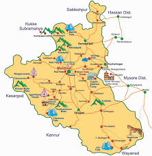How to use the distance calculator feature: Tourism Map Kodagu District Government Of Karnataka India