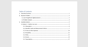 Not the answer you're looking for? Example For Table Of Contents