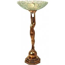 Art Deco Lady Table Lamp In Heavy Cast