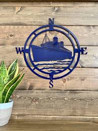 Ship Compass Wall Art Nautical Metal