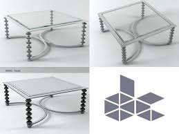 3d Model Chrome And Glass Coffee Table
