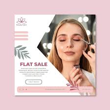 beauty salon square flyer template