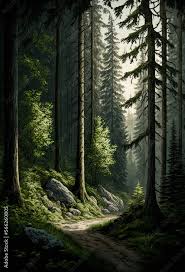 Deep Green Forest Wallpaper Photo
