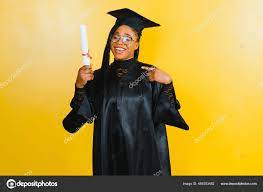 pretty african female college graduate
