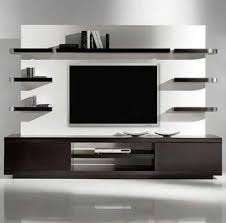 Brown Wooden Tv Wall Unit For Home Hotel