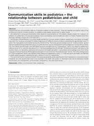 Pdf Communication Skills In Pediatrics The Relationship
