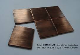 Set Of 6 Handmade Copper Tiles Perfect
