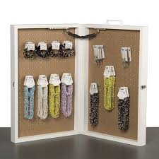 white folding pegboard display case