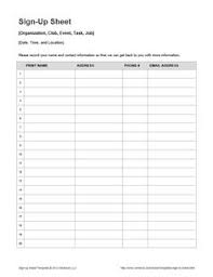 Free Printable Blank Sign Up Sheet Pdf File K 12 Education And