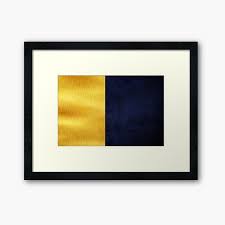 Geometric Wall Art With Blue And Gold