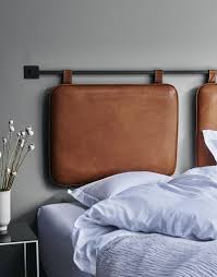 Nathan james harlow 72 in king wall mount gray upholstered headboard adjustable brown leather straps and black metal rail 94202 the home depot. By Thornam Headboard Designs Bedroom Headboard Leather Headboard