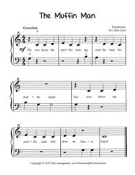 free easy piano sheet with words