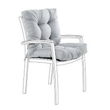 Grey High Back Garden Chair Cushion Pad
