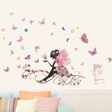 1pc Erfly Girl Wall Decal Flower