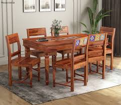 boho 6 seater dining table set