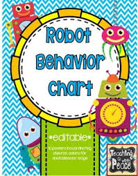 Robot Theme Behavior Chart System Editable For The Job