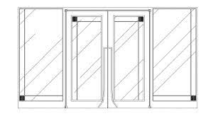Frosted Glass Door Main Elevation Cad