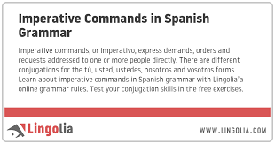 Imperative Commands In Spanish Grammar