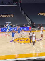 The design incorporated his signature wildflowers, a sign of growth. Dave Mcmenamin On Twitter Lakers Back In Their Elgin Baylor Era Retro Blue Uniforms Set Against The Purple And Gold Accented Court The Lakers Don T Have An Alternative Court Design To Match The