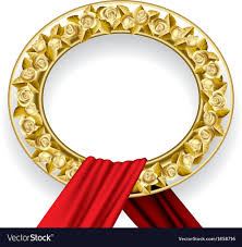 gold round frame royalty free vector