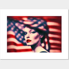 Usa Patriotic Woman Flag Art