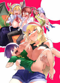 kanna kamui+kobayashi+magatsuchi shouta+quetzalcoatl (dragon maid)+saikawa  riko+tohru (dragon maid) Huge Hentai boobs