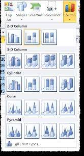 stacked bar and column charts in excel