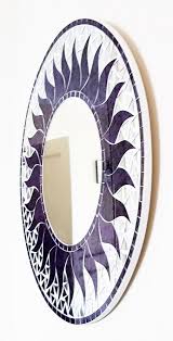 Round Purple Mosaic Sun Design Wall