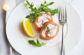 smoked salmon roll with lemon dill and