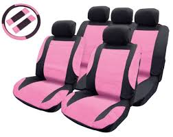Pink Black Girly Leather Look Car Seat