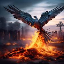 burning phoenix bird rising playground