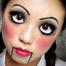 easy creepy doll halloween makeup