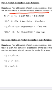 Find All The Roots Of Cubic Functions