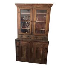 Late 1800s Glass Door American Cabinet