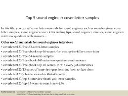 Top 5 Sound Engineer Cover Letter Samples