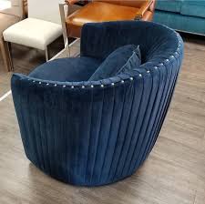 navy blue velvet single seater sofa