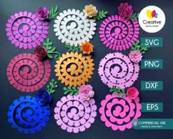 free rolled flower svg templates