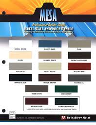Mesa Color Chart Mcelroy Metal