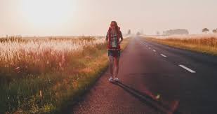Image result for Person traveling down a road