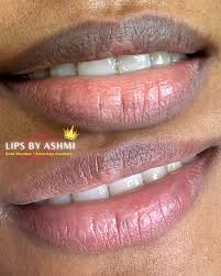 pink natural lip blush lip tattoo dark