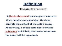 Thesis comes first 