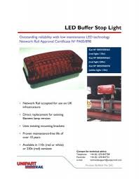 led buffer stop light unipart rail