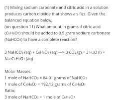 Mixing Sodium Carbonate And Citric