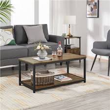 Industrial Wood Coffee Table With