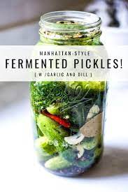 fermented pickles with garlic and dill