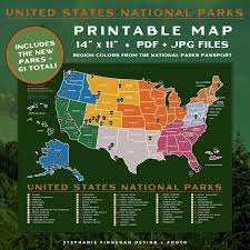 Printable list ofnational park sites including national parks, seashores, historic sites, and more! 63 National Parks Map Printable Map Us National Parks Etsy In 2021 National Parks Map Us National Parks Map National Parks