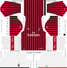 Flocking of the number on the jersey and shorts. Ac Milan 2019 2020 Dream League Soccer Kits Logo