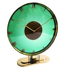 1930s Art Deco Glass And Brass Clock By